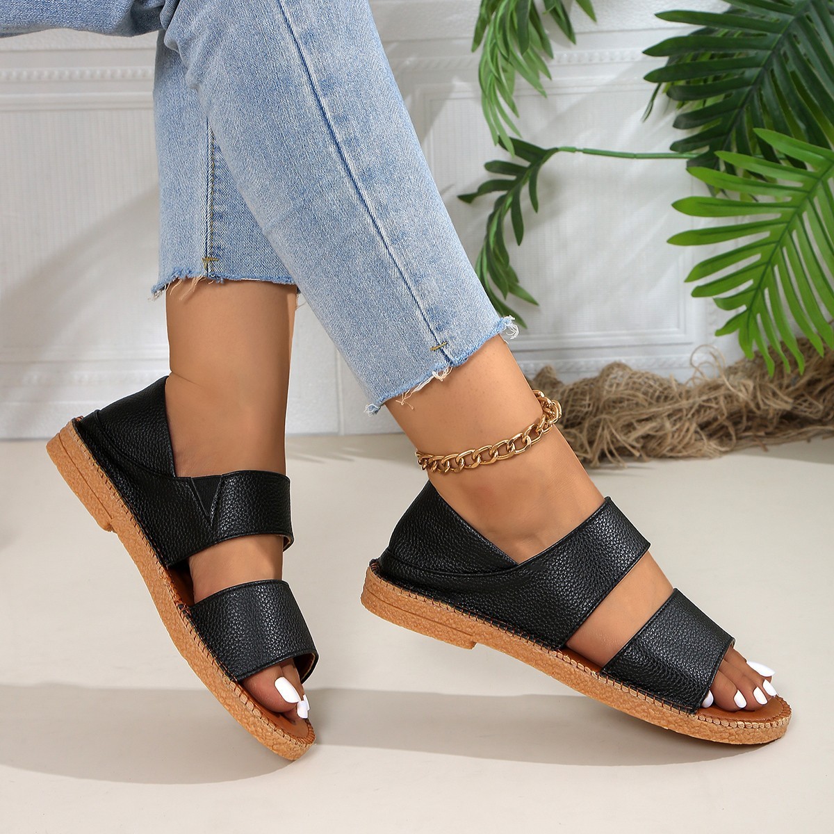 New Fairy-style Flat Soft Soled Sandals 2 New Fairy-style Flat Soft Soled Sandals - Image 2