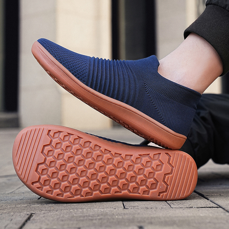 Flyknit Wide-toe Slip-on Sock Shoes Lightweight Comfortable 6 Flyknit Wide-toe Slip-on Sock Shoes Lightweight Comfortable - Image 6