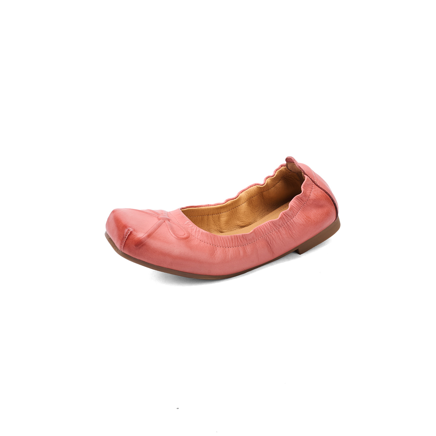 Premium Leather Ballet Flats Square Toe Bow 3 Premium Leather Ballet Flats Square Toe Bow - Image 3