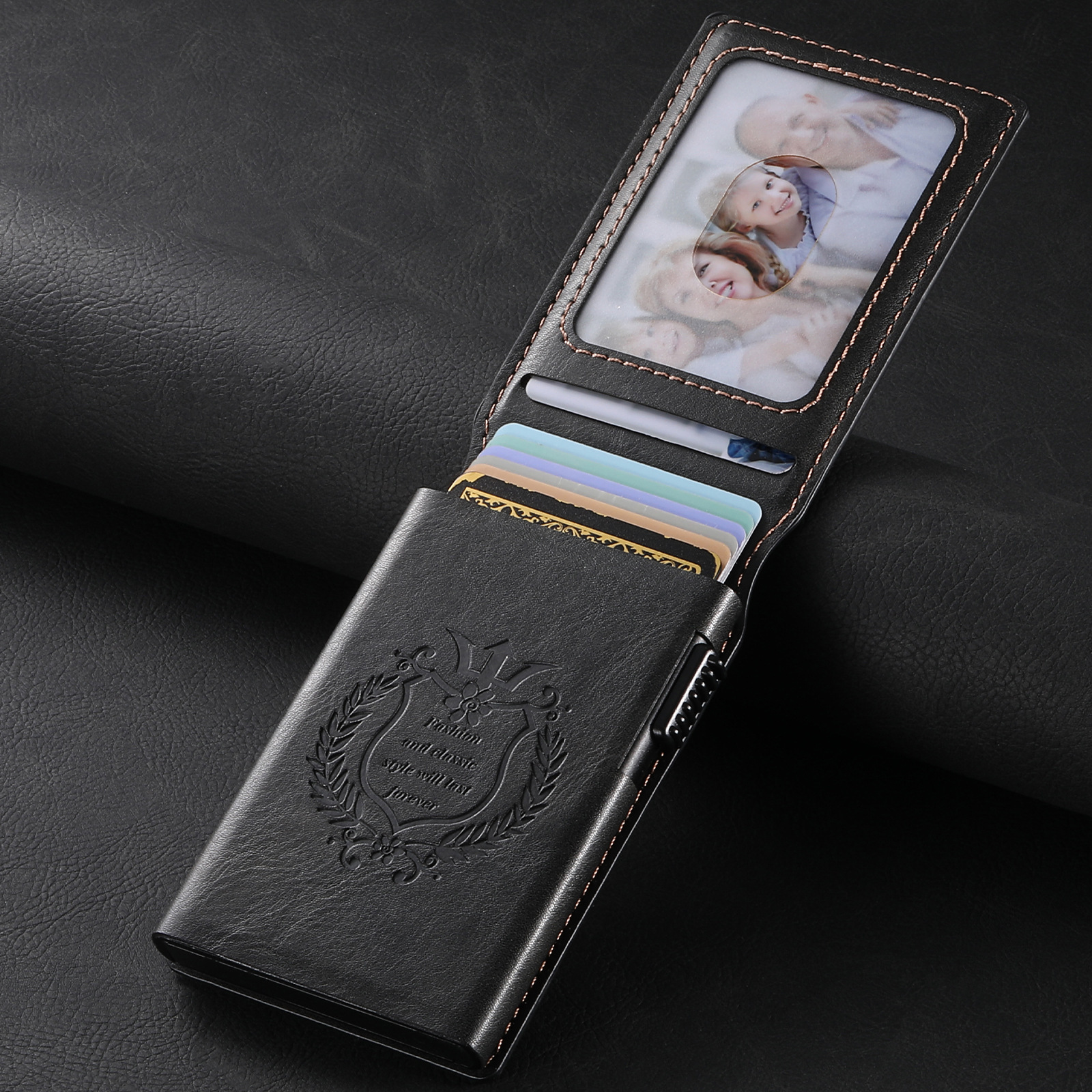 Oil-wax Grain Glossy Full-wrap Leather Card Holder 1 Oil-wax Grain Glossy Full-wrap Leather Card Holder
