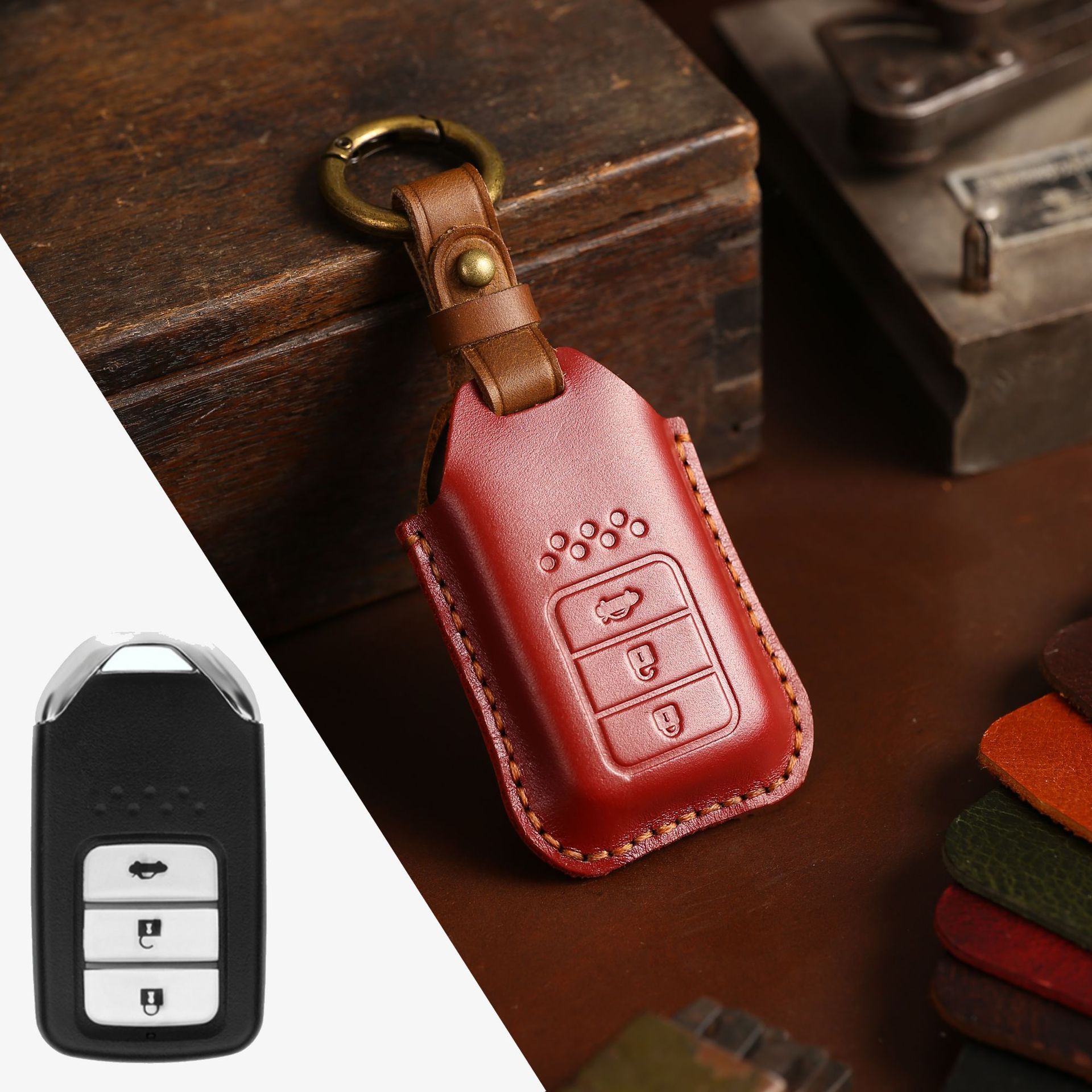 Universal Leather Car Key Case 8 Universal Leather Car Key Case - Image 8