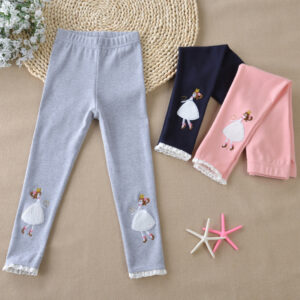 Girls' Cotton Trousers Leggings Size Medium And Large