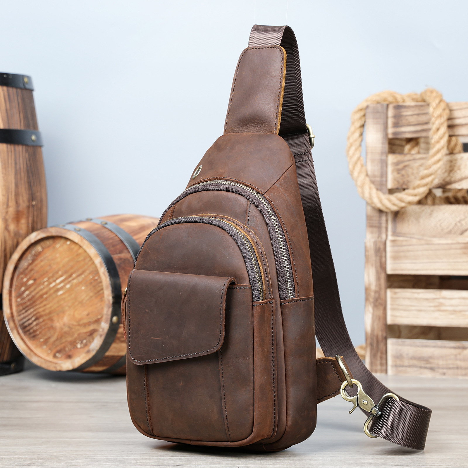 Large-capacity Vintage Crossbody Bag For Men 2 Large-capacity Vintage Crossbody Bag For Men - Image 2