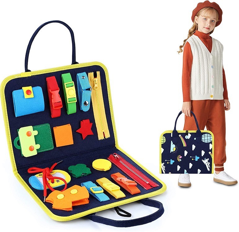 Busy Board Dressing Sensory Learning Toy 3 Busy Board Dressing Sensory Learning Toy - Image 3
