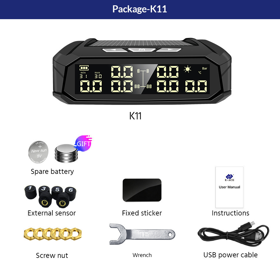 Solar External Tire Pressure Monitor 6 Tire RV Trucks 5 Solar External Tire Pressure Monitor 6 Tire RV Trucks - Image 5