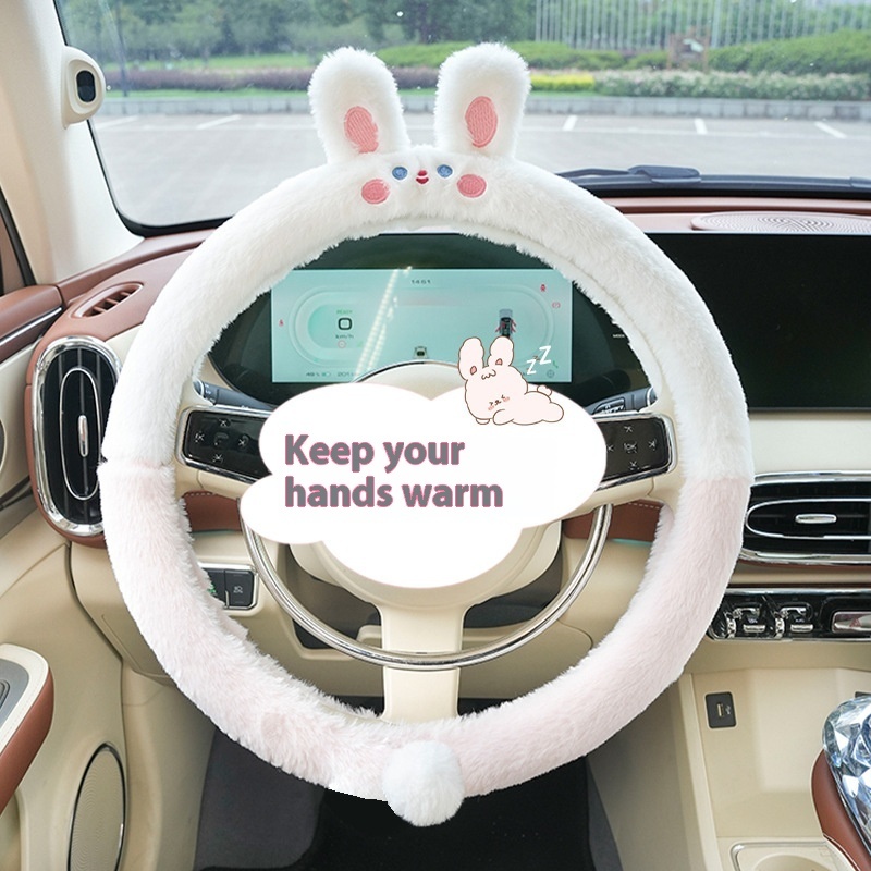 Autumn & Winter Car Steering Wheel Cover Plush Cartoon Thermal 1 Autumn & Winter Car Steering Wheel Cover Plush Cartoon Thermal