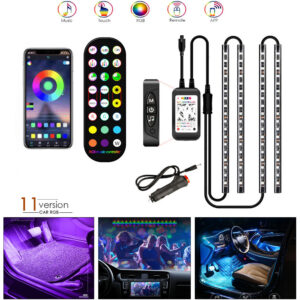 Decorative Car Interior LED Lights Remote Control RGB Strip Lights