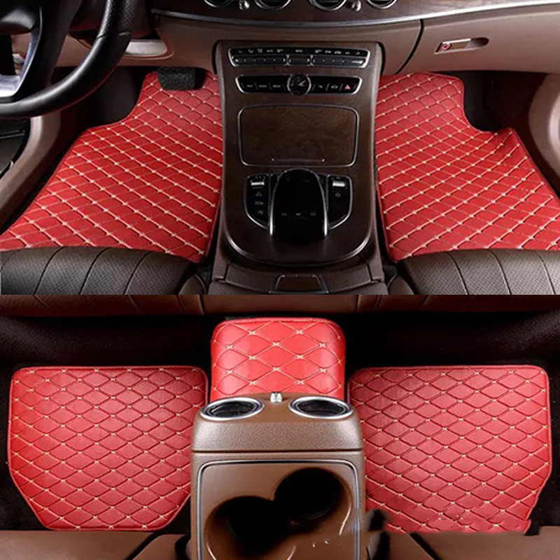 Universal Leather Embroidered Pad Car Floor Mats 5 Universal Leather Embroidered Pad Car Floor Mats - Image 5