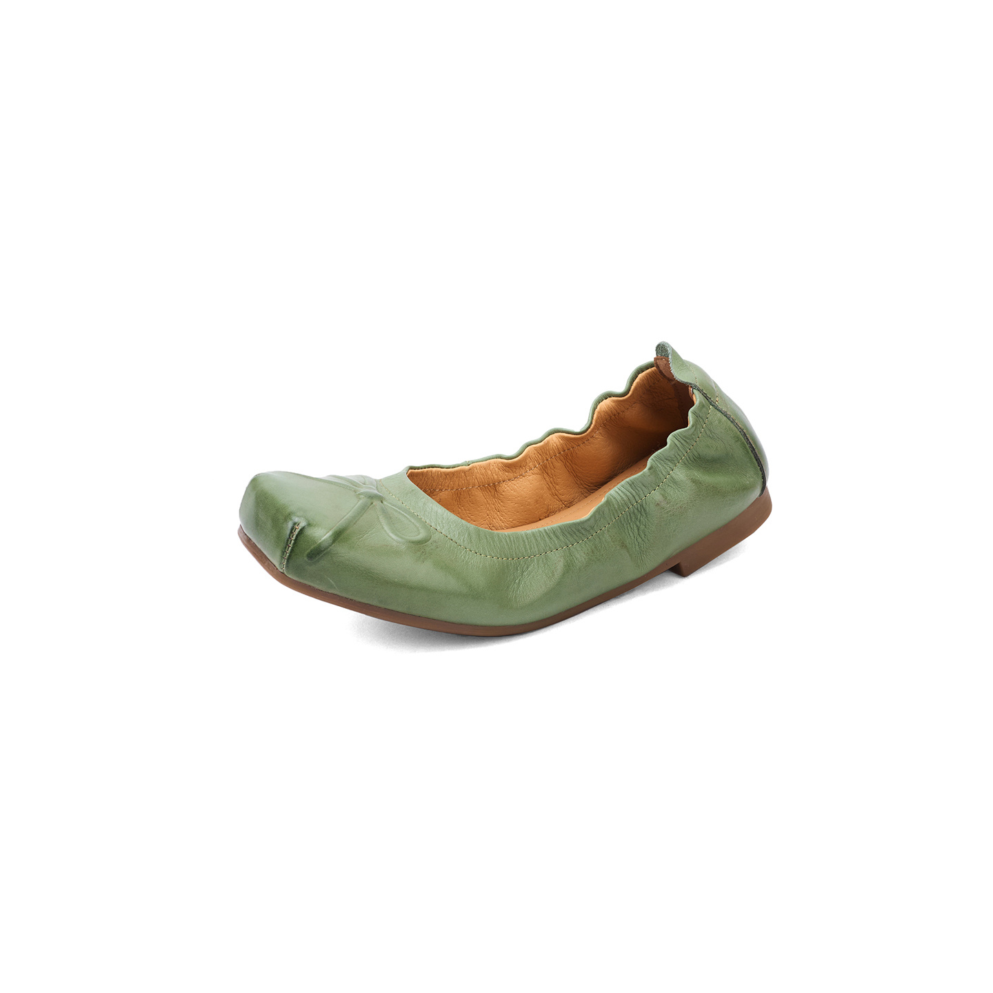 Premium Leather Ballet Flats Square Toe Bow 4 Premium Leather Ballet Flats Square Toe Bow - Image 4
