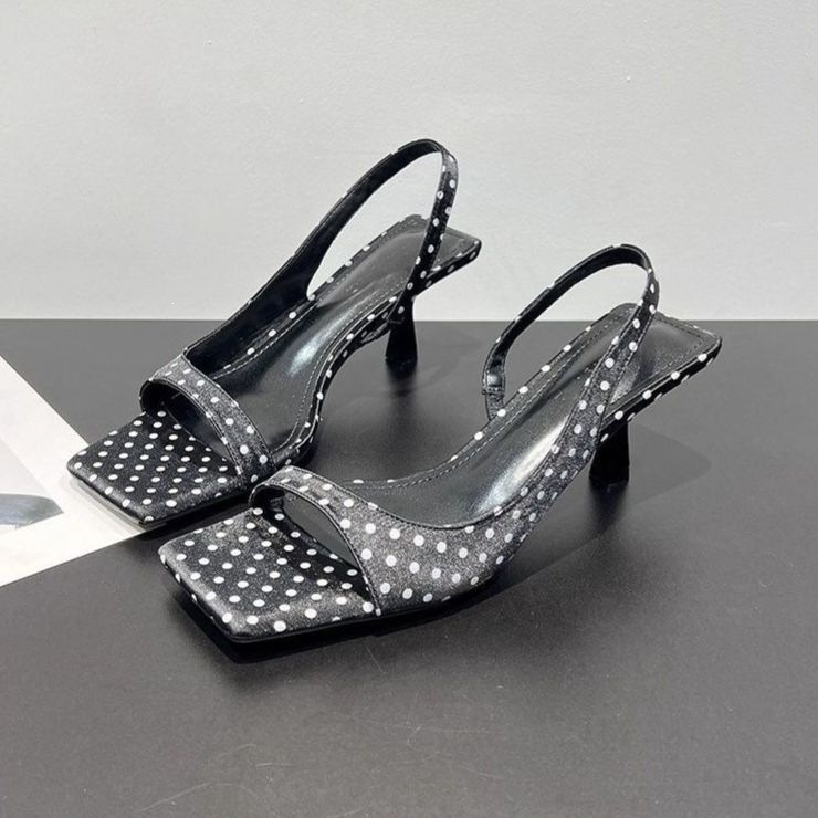 Stiletto Black Square-toe High Heels 5 Stiletto Black Square-toe High Heels - Image 5