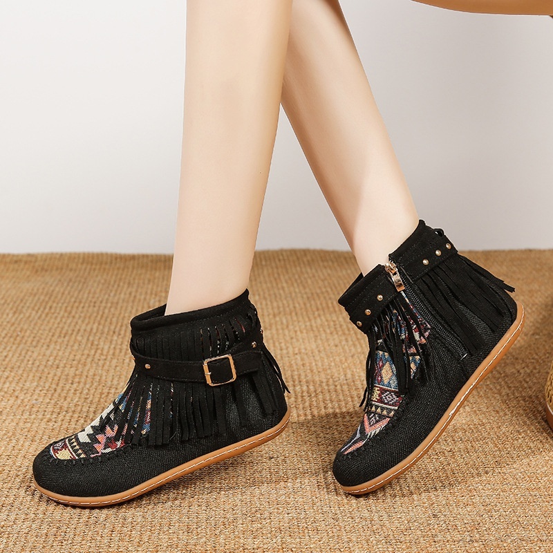 Tassel-buckle Fashion Boots, Women's Dr Martens Boots 4 Tassel-buckle Fashion Boots, Women's Dr Martens Boots - Image 4