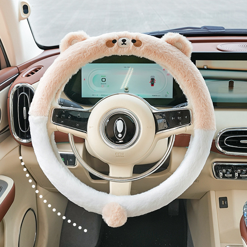 Autumn & Winter Car Steering Wheel Cover Plush Cartoon Thermal 2 Autumn & Winter Car Steering Wheel Cover Plush Cartoon Thermal - Image 2