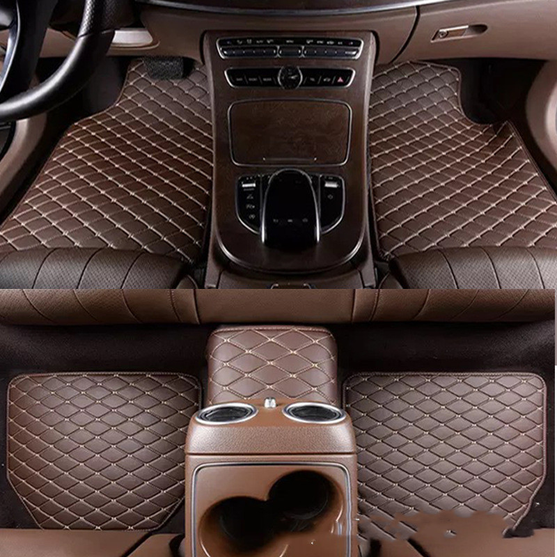 Universal Leather Embroidered Pad Car Floor Mats 2 Universal Leather Embroidered Pad Car Floor Mats - Image 2