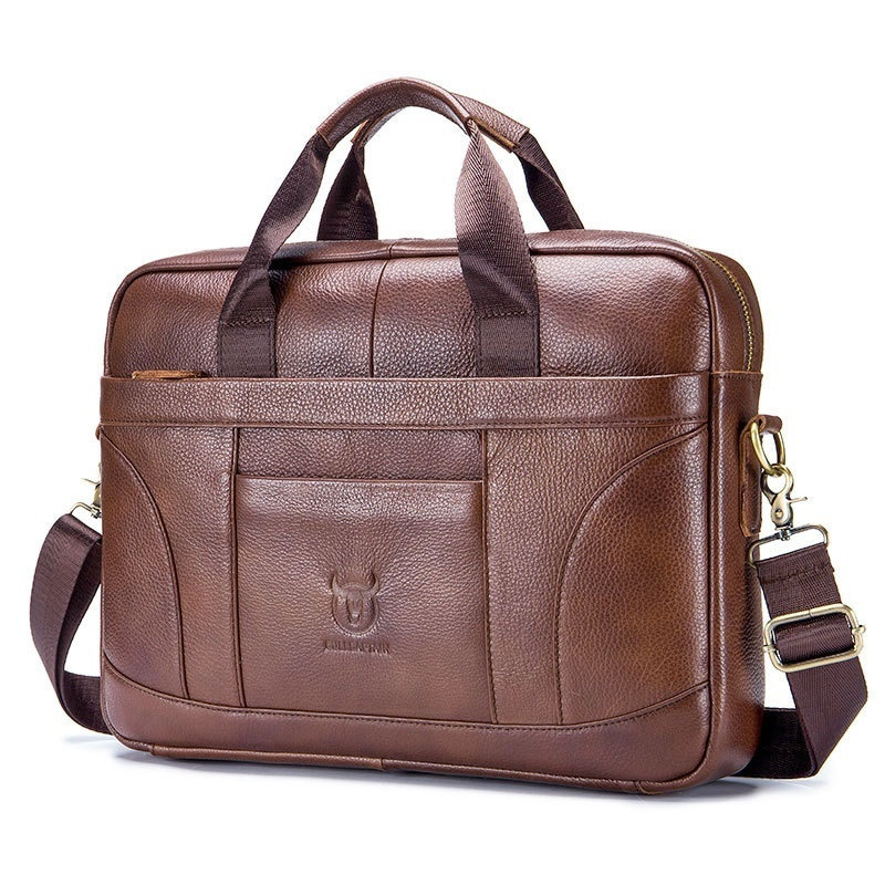 Full-grain Leather Large-capacity Men's Briefcase 5 Full-grain Leather Large-capacity Men's Briefcase - Image 5