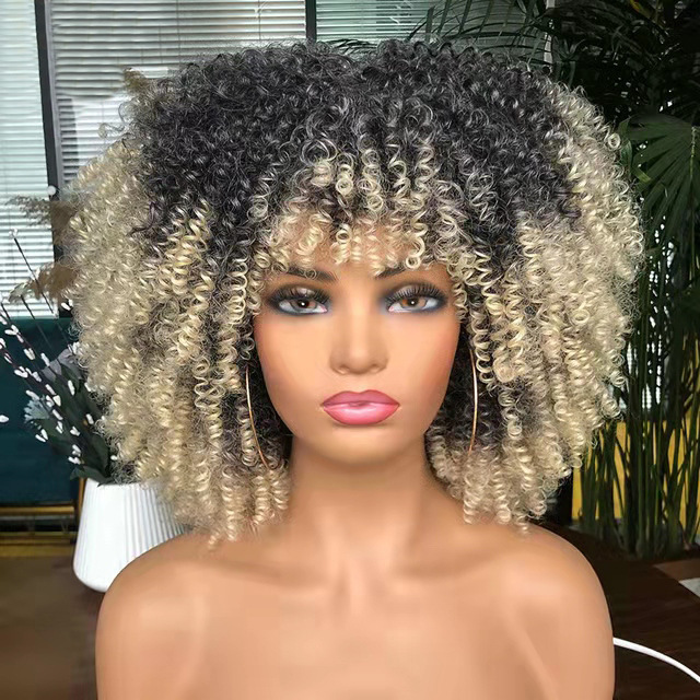 African Small Curly Hair Afro Wig Headgear 2 African Small Curly Hair Afro Wig Headgear - Image 2