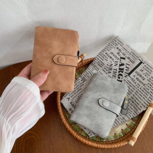 Matte Finish Women's Trifold Wallet, Cute Minimalist Style, Multi Card Holder Ladies Purse