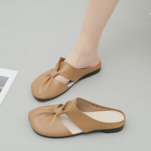 Flat Soled Casual Closed-Toe Half Slippers