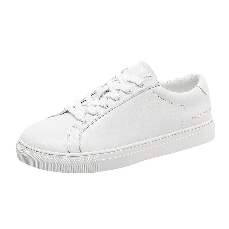 Breathable Cowhide Flat-soled Trendy Versatile White Sneakers 3 Breathable Cowhide Flat-soled Trendy Versatile White Sneakers - Image 3