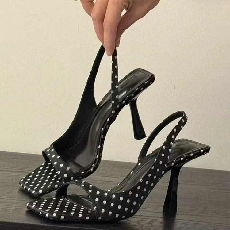 Stiletto Black Square-toe High Heels 2 Stiletto Black Square-toe High Heels - Image 2
