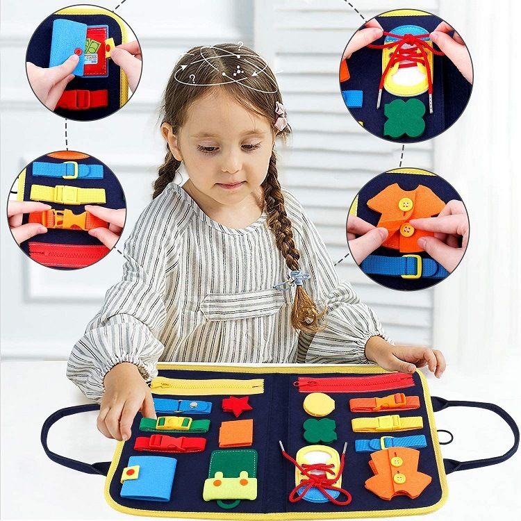 Busy Board Dressing Sensory Learning Toy 2 Busy Board Dressing Sensory Learning Toy - Image 2