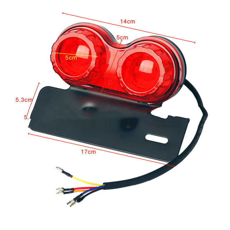 Motorcycle Modified LED Tail Light, Brake Light, Turn Signal, Rear Tail Light, Double Head 2 Motorcycle Modified LED Tail Light, Brake Light, Turn Signal, Rear Tail Light, Double Head - Image 2