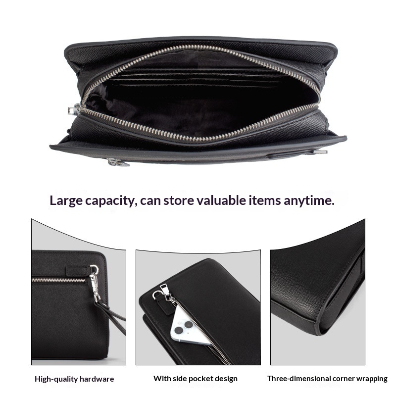 Mens Smart Fingerprint Synthetic Leather Clutch Bag 2 Mens Smart Fingerprint Synthetic Leather Clutch Bag - Image 2