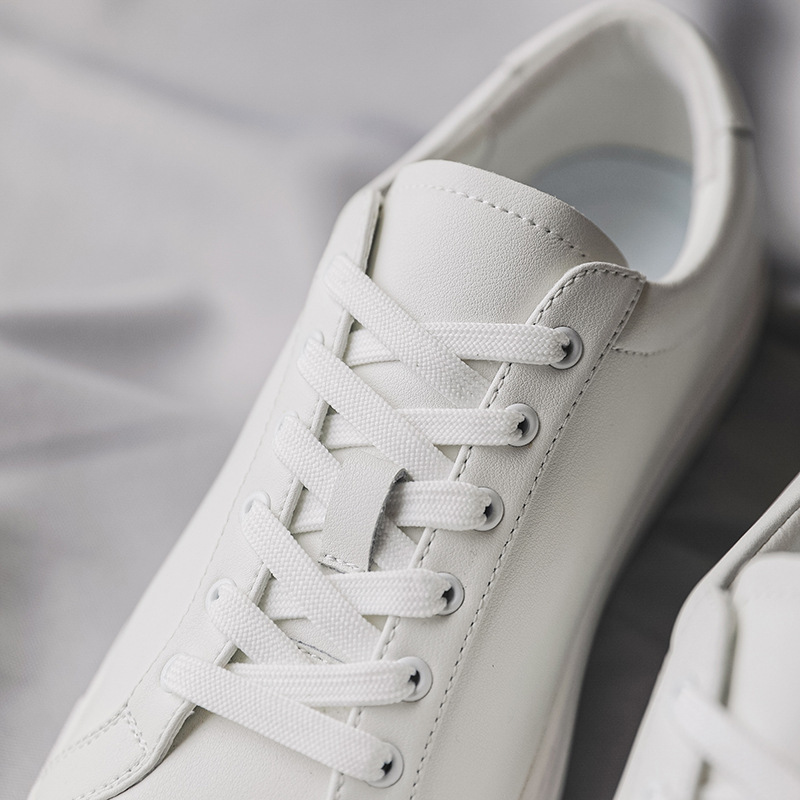 Breathable Cowhide Flat-soled Trendy Versatile White Sneakers 5 Breathable Cowhide Flat-soled Trendy Versatile White Sneakers - Image 5