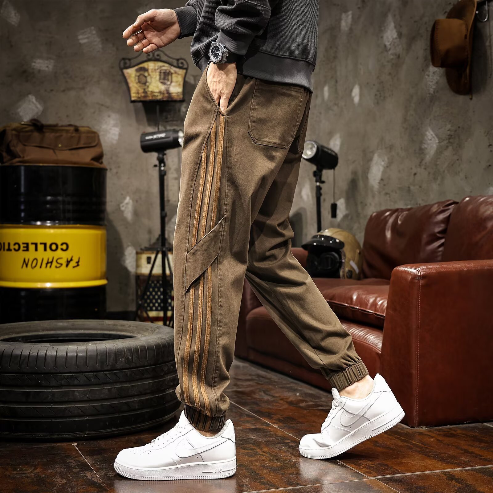 Loose Fit Trendy Tight at the Bottom Pants 3 Loose Fit Trendy Tight at the Bottom Pants - Image 3