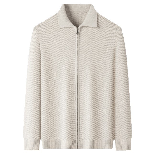 Solid-color Cardigan Zip-up Mens Jacket 3 Solid-color Cardigan Zip-up Mens Jacket - Image 3