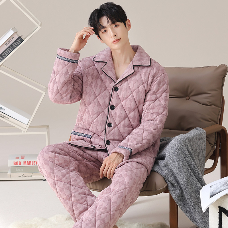 Men's Three-layer Quilted Loungewear 3 Men's Three-layer Quilted Loungewear - Image 3