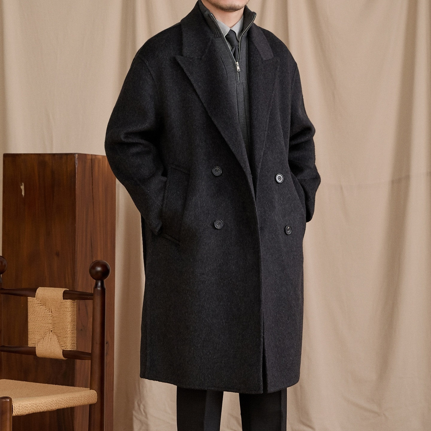 Wool Casual Loose Mid-Length Coat 1 Wool Casual Loose Mid-Length Coat