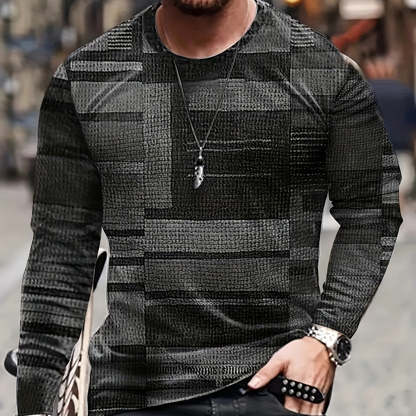 3D Digital Printed Round Neck Long-sleeved Top 2 3D Digital Printed Round Neck Long-sleeved Top - Image 2