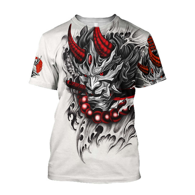 3D Men's Samurai Round Neck T-shirt 9 3D Men's Samurai Round Neck T-shirt - Image 9