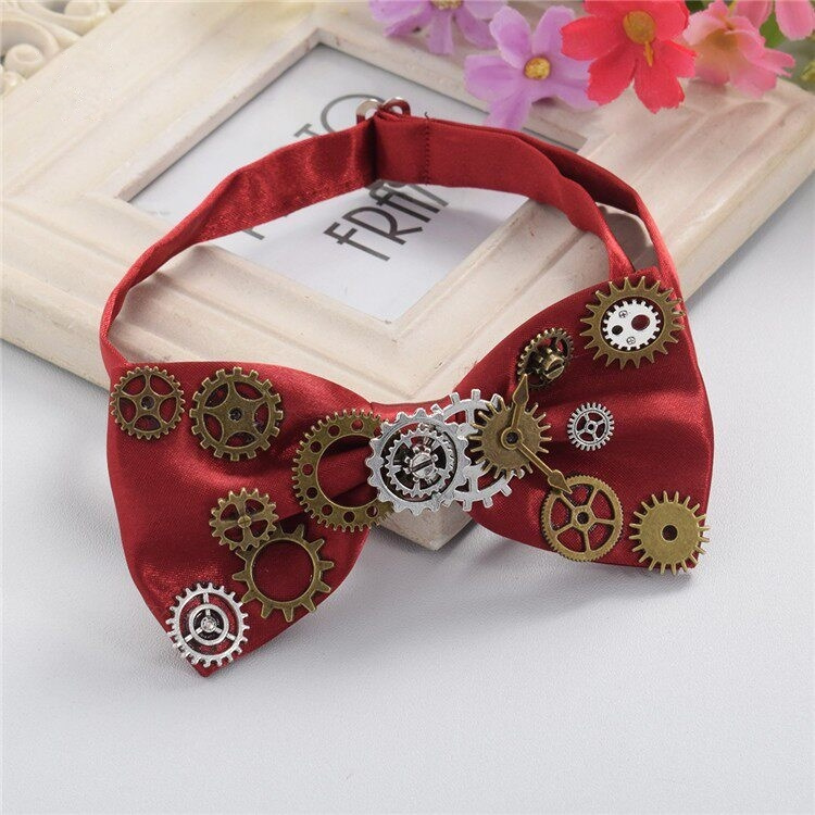 Men's Steampunk Fabric Butterfly Bow Tie 1 Men's Steampunk Fabric Butterfly Bow Tie