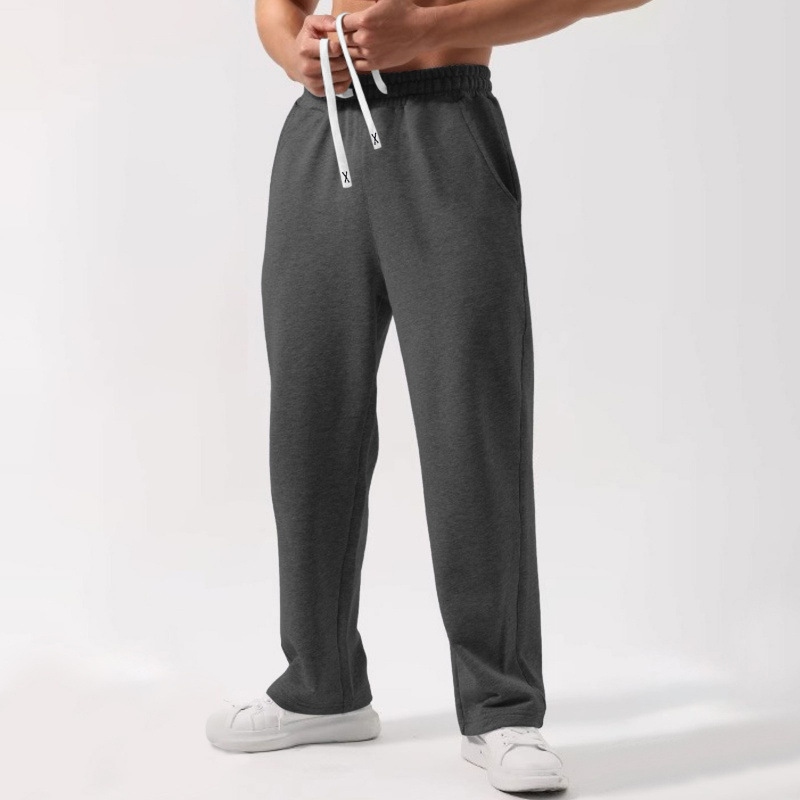 Solid Color Elastic-waist Drawstring Sweatpants 3 Solid Color Elastic-waist Drawstring Sweatpants - Image 3