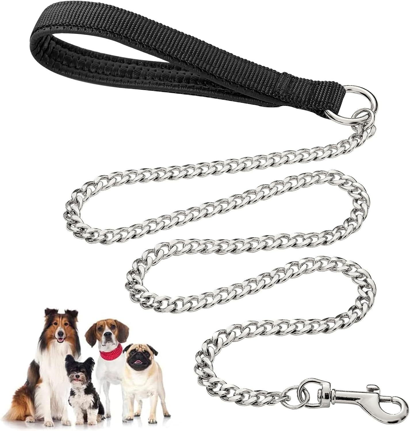 Strong Metal Chain Dog Leash – Built for Durability, Control and Comfort 1 Strong Metal Chain Dog Leash – Built for Durability, Control and Comfort