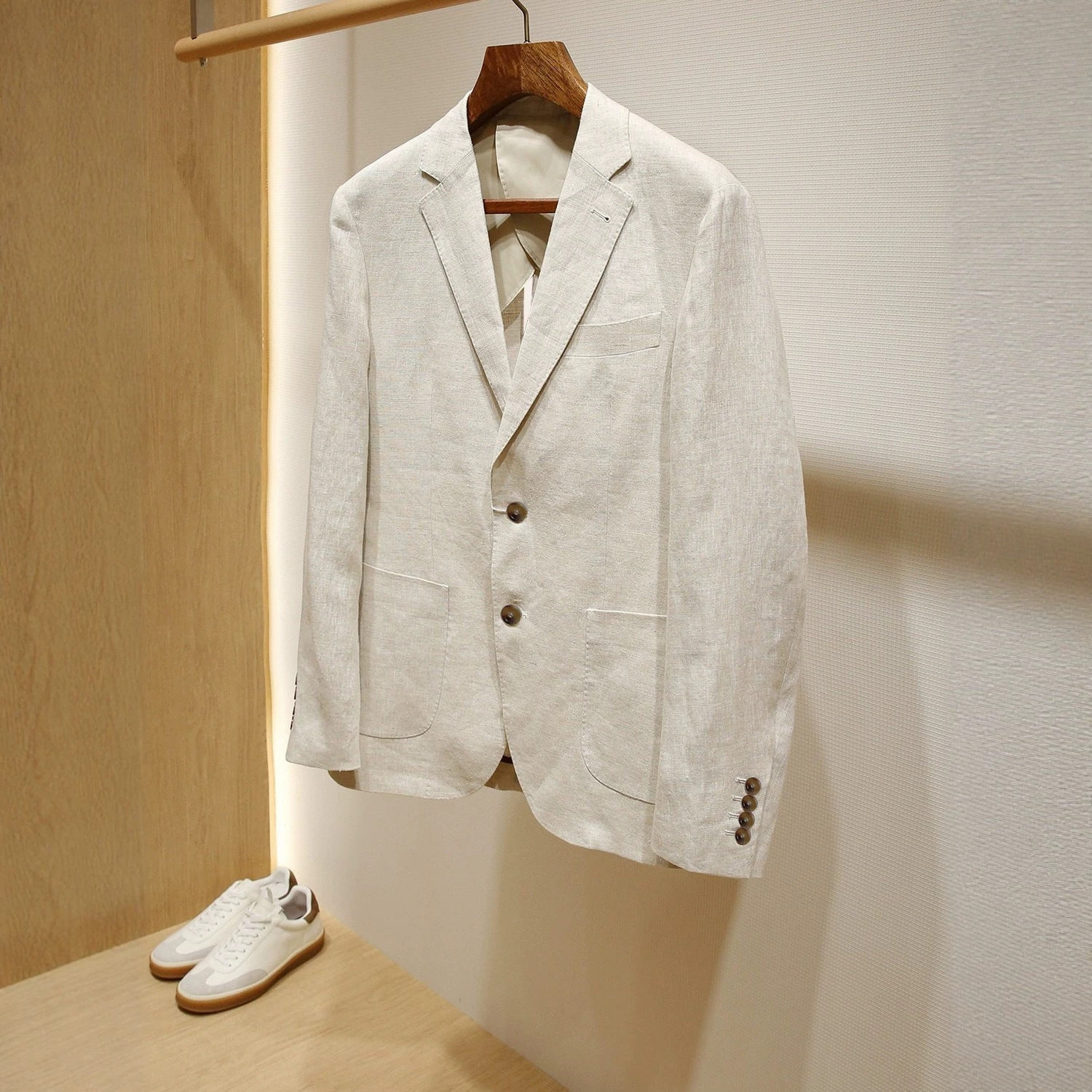 Plus-size Men's Linen Slim-fit Suit Set 8 Plus-size Men's Linen Slim-fit Suit Set - Image 8
