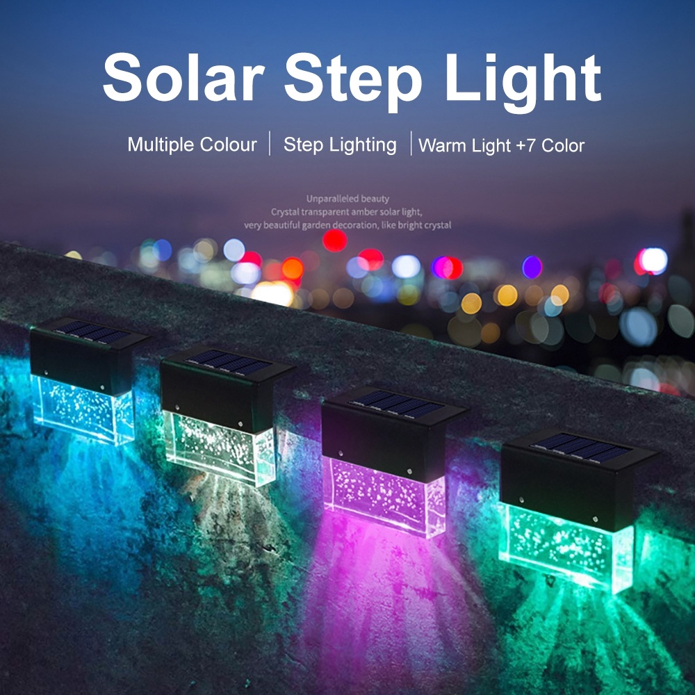 Waterproof New RGB LED Solar Light Step Fence Light 1 Waterproof New RGB LED Solar Light Step Fence Light