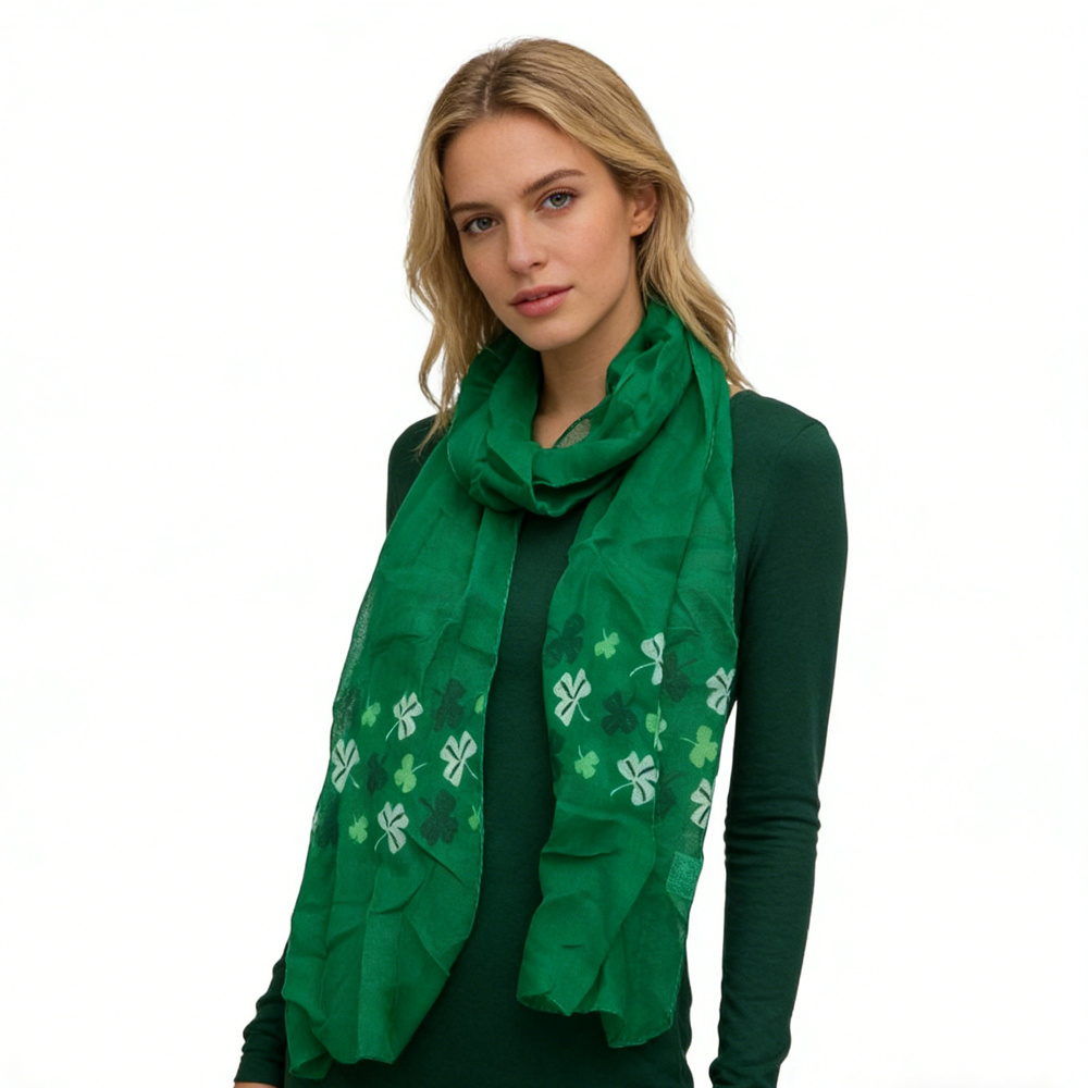 2pcs Olive Skinny Printed Scarf For Women & Men 5 2pcs Olive Skinny Printed Scarf For Women & Men - Image 5