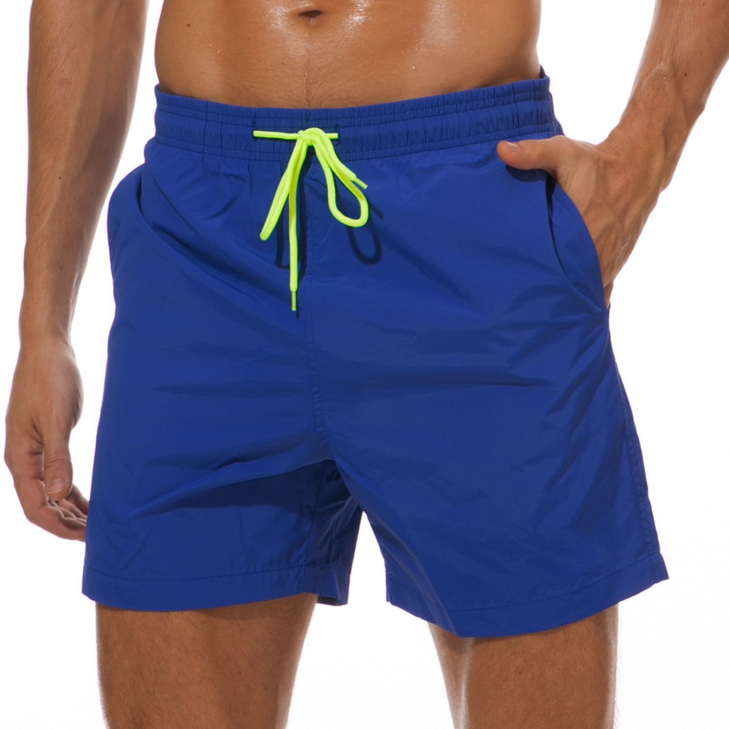 Solid-Color Casual Beach Shorts With Zippered Pockets And Mesh Lining 4 Solid-Color Casual Beach Shorts With Zippered Pockets And Mesh Lining - Image 4