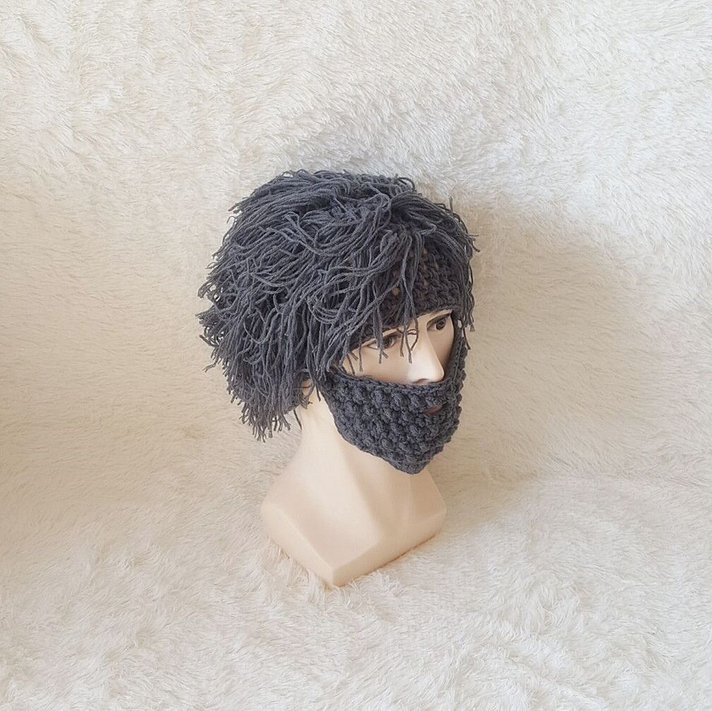 Knitted Ski Hat With A Wig Beard 4 Knitted Ski Hat With A Wig Beard - Image 4