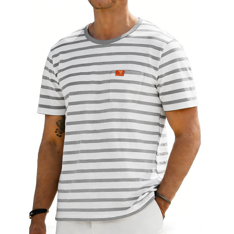 Men's Loose-fit Retro Crew-neck Short-sleeve T-shirt 3 Men's Loose-fit Retro Crew-neck Short-sleeve T-shirt - Image 3