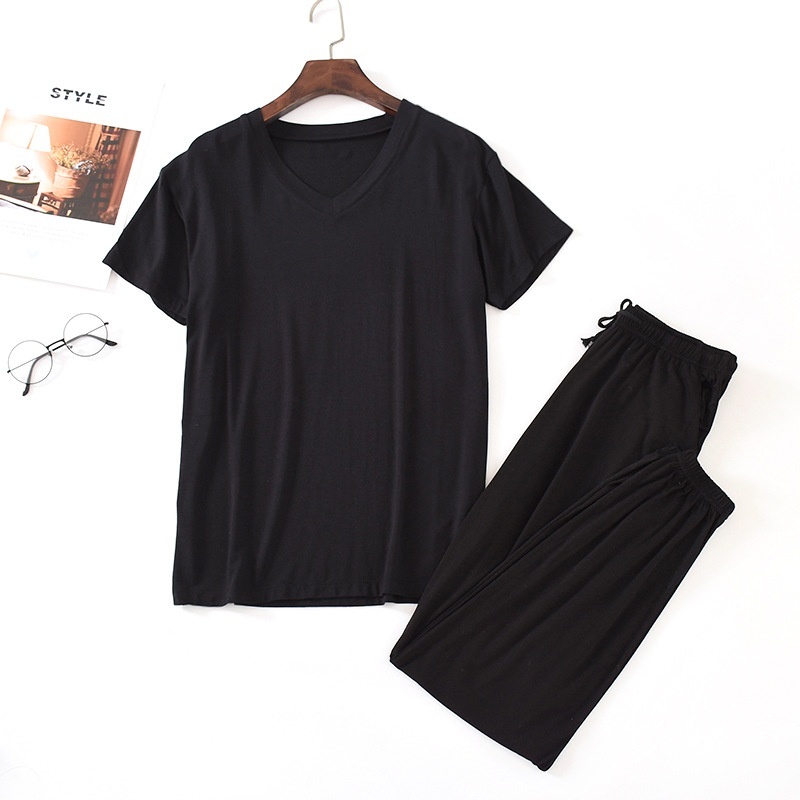 Men's Ice Silk Modal Short Sleeved Pants Set 9 Men's Ice Silk Modal Short Sleeved Pants Set - Image 9
