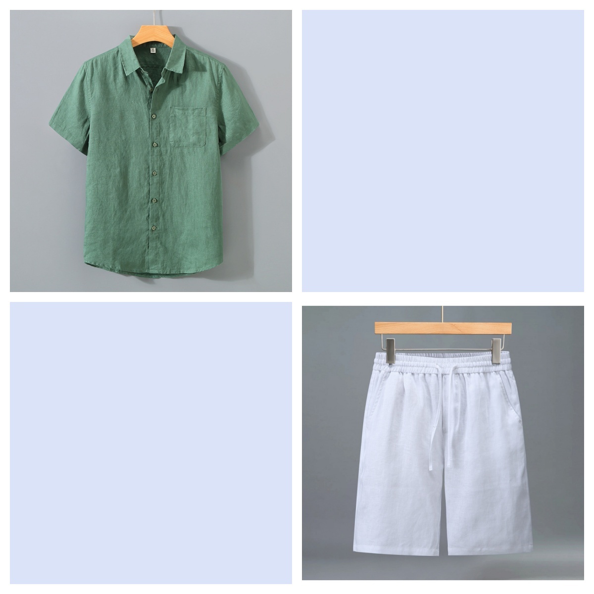 Men's Linen Shorts and Shirt Set 5 Men's Linen Shorts and Shirt Set - Image 5