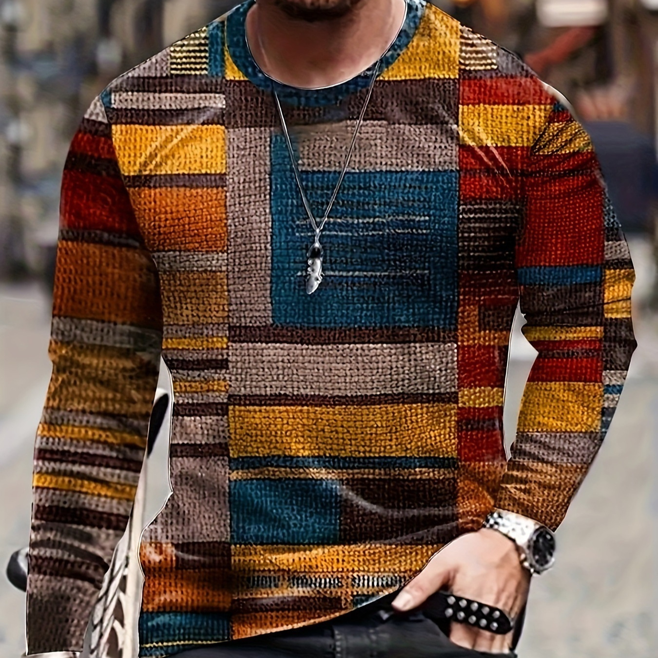 3D Digital Printed Round Neck Long-sleeved Top 3 3D Digital Printed Round Neck Long-sleeved Top - Image 3