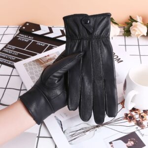 Fleece-lined Thickened Cold-resistant Windproof Sheepskin Mittens