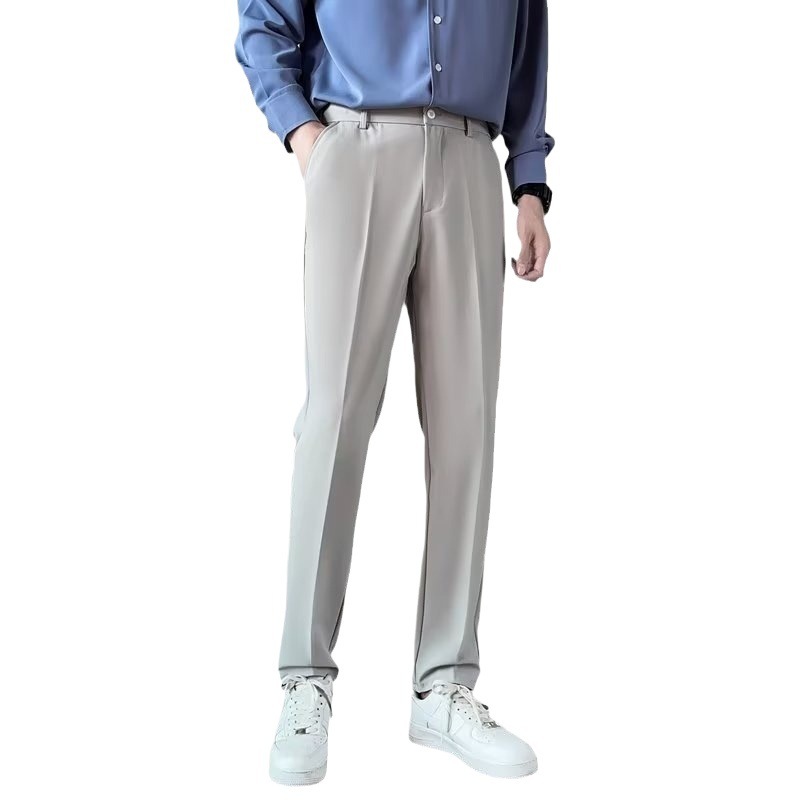 Draped Classic Tailored Slim-fit Straight-leg Casual Pants 3 Draped Classic Tailored Slim-fit Straight-leg Casual Pants - Image 3