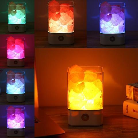 USB Crystal Light Himalayan Salt LED Lamp 1 USB Crystal Light Himalayan Salt LED Lamp