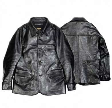 Men's Mid-Length Heavy-Duty Leather Jacket 5 Men's Mid-Length Heavy-Duty Leather Jacket - Image 5