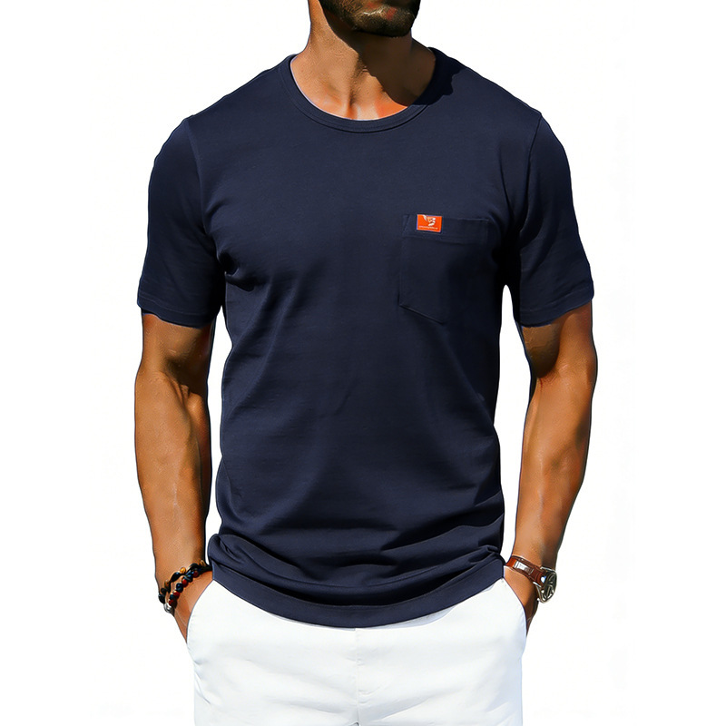 Men's Loose-fit Retro Crew-neck Short-sleeve T-shirt 5 Men's Loose-fit Retro Crew-neck Short-sleeve T-shirt - Image 5